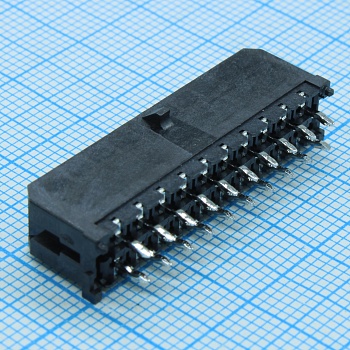 430452012 - Разъем провод<-->плата, 20 контактов, Штыревой Разъем 3 мм, серия Micro-Fit монтаж в отверстие лоток