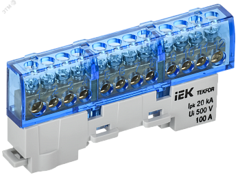 TEKFOR Шина N ноль изолированная на универсальном держателе 6х9-12-С IEK TF-NN10-12-KL-K07