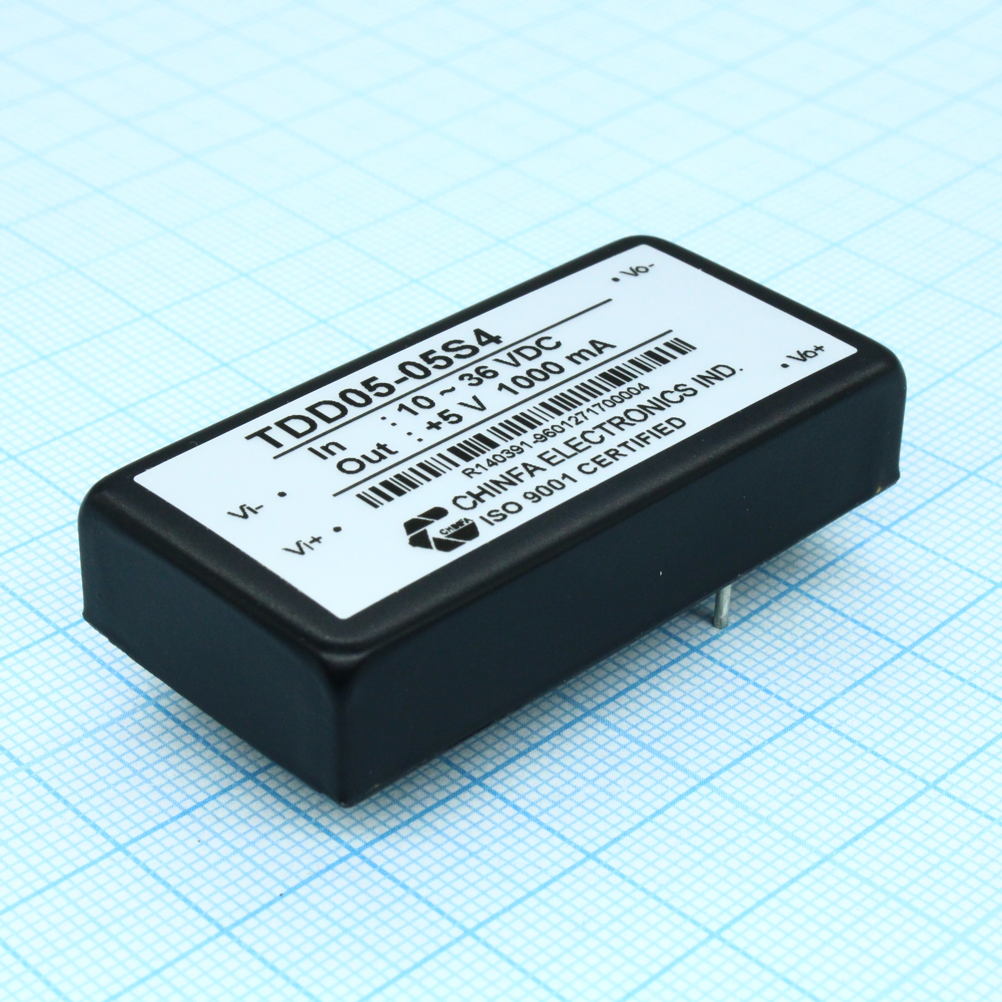 TDD05-05S4 - Преобразователь DC/DC, 5Вт, Uвх=9 - 36В, Uвых=5В/1А, изоляция 1500В DC, 25.4х50.8х12мм, -25..+60C