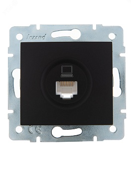 Розетка компьютерная 1-м СП Karina RJ45 механизм черн. бархат 707-4288-139
