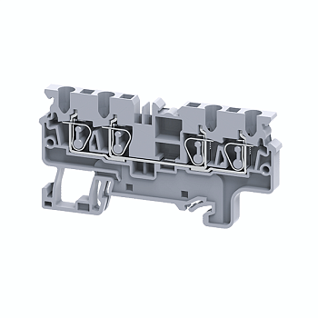 Клемма с четырьмя контактами пружинная OptiClip СX-2,5-QUATTRO-(0,2-4)-I-серый (100шт) 289753