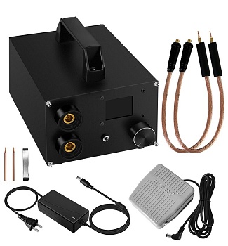 ZCZT-566 - Ручной аппарат точечной сварки, 220В/12В, 1400А, сварка ленты 0.1-0.3мм, управление педалью, регулировка тока, длина провода сварочного наконечника 50см.