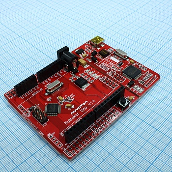 NuMaker Uno - Arduino совместимая плата Nuvoton на базе микроконтроллера NUC131SD2AE. 64КБ Flash, 8КБ SRAM. 6 UART, 1 SPI, 2 I2C, 1 CAN, 3 LIN, 8 каналов АЦП 12-бит