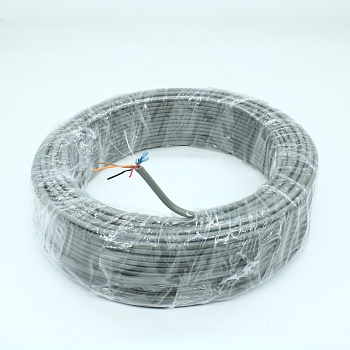 CCC-4G - Кабель коммуникационный  4 провода, бухта 50м, экранированный, 28AWG, серый, цена за 1м.