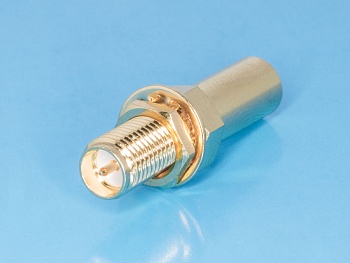 RP-SMA-C58PG - Разъем RP-SMA вилка на кабель RG-58, обжимной, позолоченный, Amphenol, R901-9863-04RFX