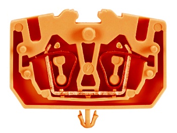 Клемма WKF 2,5/M / R Orange - Проходная клемма, тип фиксации провода: пружинный, номинальное сечение: 2,5 мм кв., 24А, 800V, ширина: 5 мм, цвет: оранжевый, тип монтажа: на панель