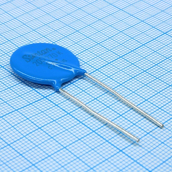 TSV20D270K - Варистор 17Vac/22Vdc, 2000A, 27V(1mA), прямые радиальные выводы, шаг 10мм, россыпь