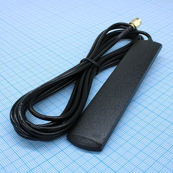 BY-GSM-05-SMA-STRAIGHT-2500 - GSM 900/1800; 50Ом; 3,5 дБ; длина кабеля 3м; наклеивается; 115х22х4мм;  SMA-M-разъем