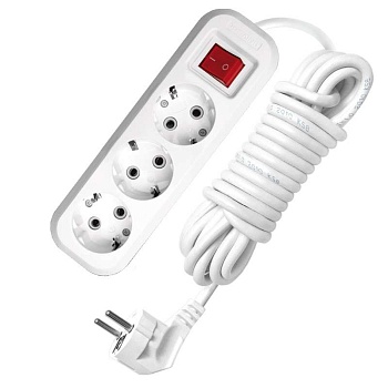 Удлинитель 3х3м с заземл. 13А IP20 S-303 ПВС 3х1 с выкл. 9631986