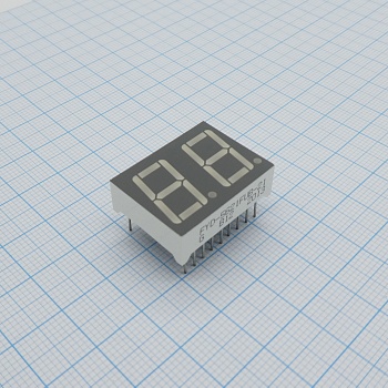 FYD-5621FUB-21 - 2-х разрядный индикатор 14,2мм/синий/470нм/80-120мкд/ОА