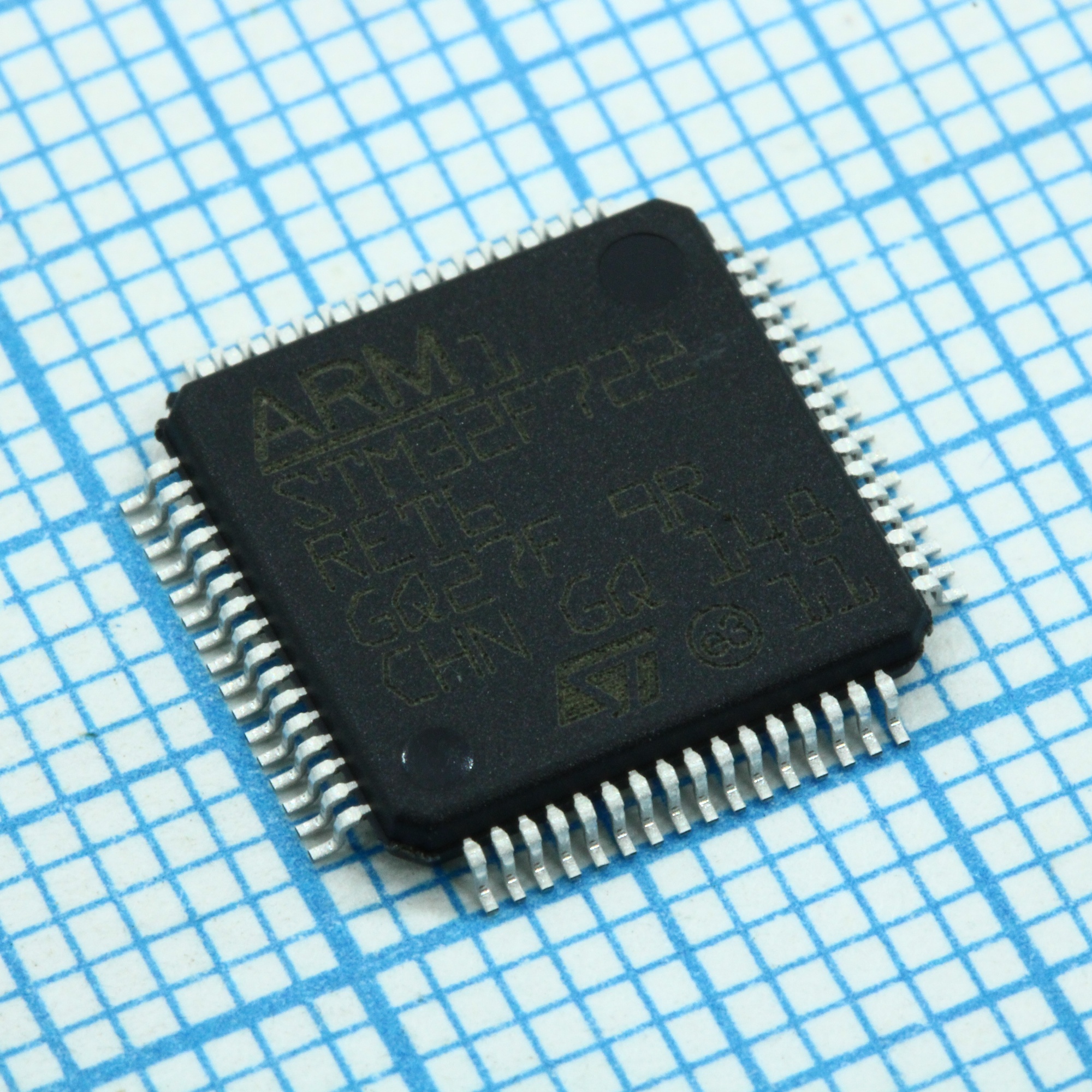 STM32F722RET6 - Микроконтроллер 32-бит ядро ARM Cortex M7 RISC 512кБ Флэш-память 3.3В 64-Pin LQFP лоток
