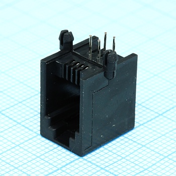 KLS12-123-4P4C-W/O-1-01 - Разъем модульный TJ1A-4P4C монтаж в отверстие