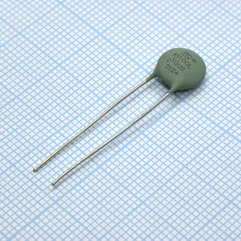 JNR08S100L65YU4 - NTC-терморезистор 10Ом 2Вт 2А 8мм, формованные выводы 24мм , шаг 5мм