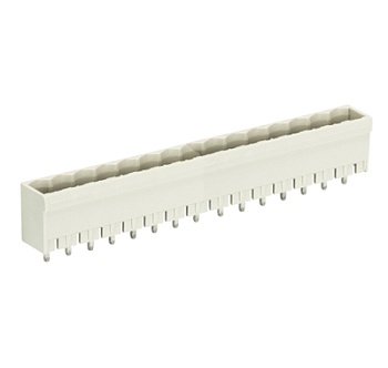 Вилка Wicon 8213 S / 15 G OB - Вилочный разъем, вертикальный, на плату, шаг 5,08 мм, 15 полюсов, фиксация на плате пайкой, 300V, 12А, без маркировки, цвет: серый, серия 8213 S G