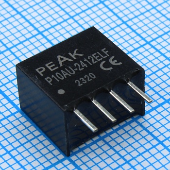 P10AU-2412ELF - Преобразователь DC/DC на печатную плату SIP4 2Вт Выход 12В; Вход: 21.6...26.4 [24] В; -40...85 °C