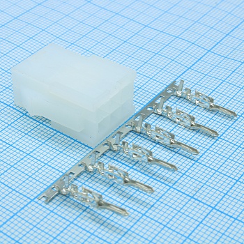 MF-2X3M + TERMINALS - Разъем питания Mini-Fit 6 контактов, вилка на кабель, шаг 4,2мм