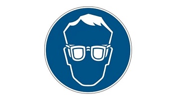 gws223644 - PIC 250, Предписывающие знаки, "Работать в защитных очках", квадрат со стороной 500 мм, 1 шт, B-7538 (полиэстер)