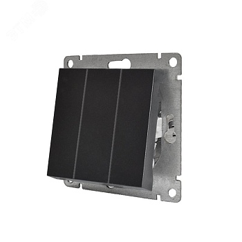 Выключатель трехклавишный UNIVersal серия Афина, с/у, 10А, 220В, графит (еврослот), механизм A0043-Gr