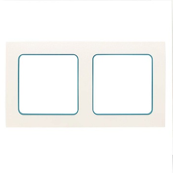 Стокгольм Рамка 2-местная белая с линией цвета синий PROxima EXM-G-305-30