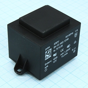 BV EI 483 1248 - Трансформатор питания 15ВА 230В 12В 1250мА 70/B (24)