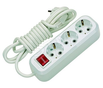 Удлинитель 3х5м с заземл. 16А IP20 с выкл. пластик. MGP214