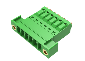 Вилочный разъем на кабель MC-PF3.5H16P-I-0001 - Вилочный разъем, горизонтальный, на кабель, шаг: 3.5 мм, 16 полюсов, фиксация провода push-in, исполнение: с монтажными фланцами, 160V, 8A, цвет: зеленый