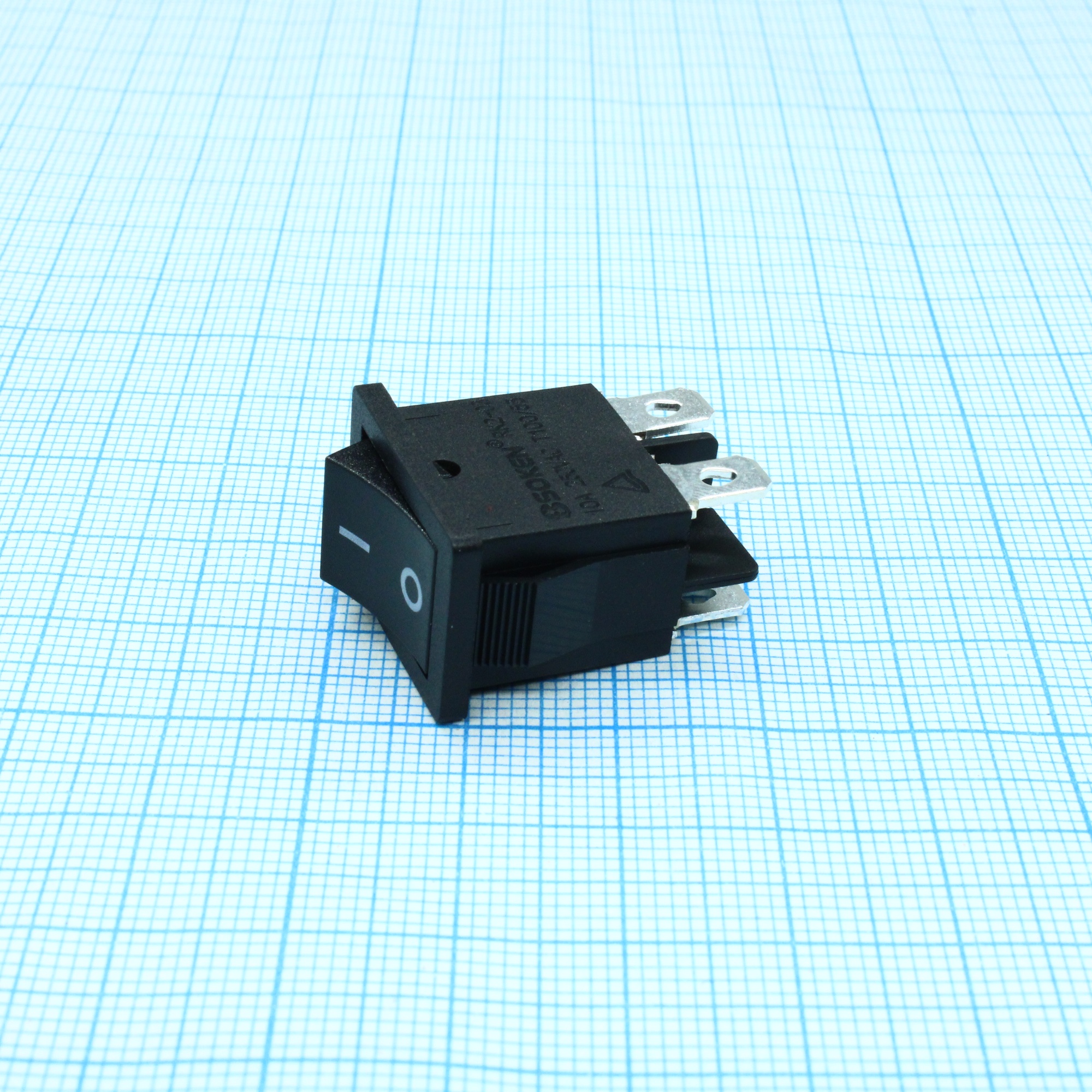 RK2-03 2X1 B/B"0-" - Выключатель клавишный ON-OFF без подсветки цвет корпуса (черный) цвет кнопки (черный)