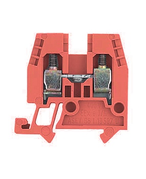 Клемма WKM 2.5/15 Red - Проходная клемма, тип фиксации провода: винтовой, номинальное сечение: 2,5 мм кв., 25A, 500V, ширина: 5 мм, цвет: красный, тип монтажа: DIN 15