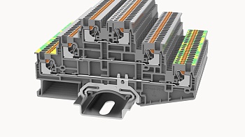 Этажная клемма DS1.5-3L-L/L/PE-01P-11 - Этажная клемма, тип фиксации провода: Push-in,маркировка этажей: L/L/PE, номинальное сечение: 1.5 мм кв., 15A, 500V,ширина: 3,5 мм, цвет: серый, тип монтажа: DIN35