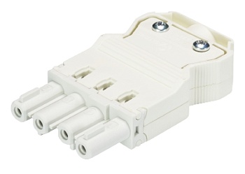 Разъем GST 18i4 B1 ZR1 WS - Розеточный разъем на кабель диам. 6,5 - 12 мм, 4 полюса, винтовая фиксация, номинальное напряжение: 250/400V, номинальный ток: 20A, цвет: белый, серия gesis GST18i4