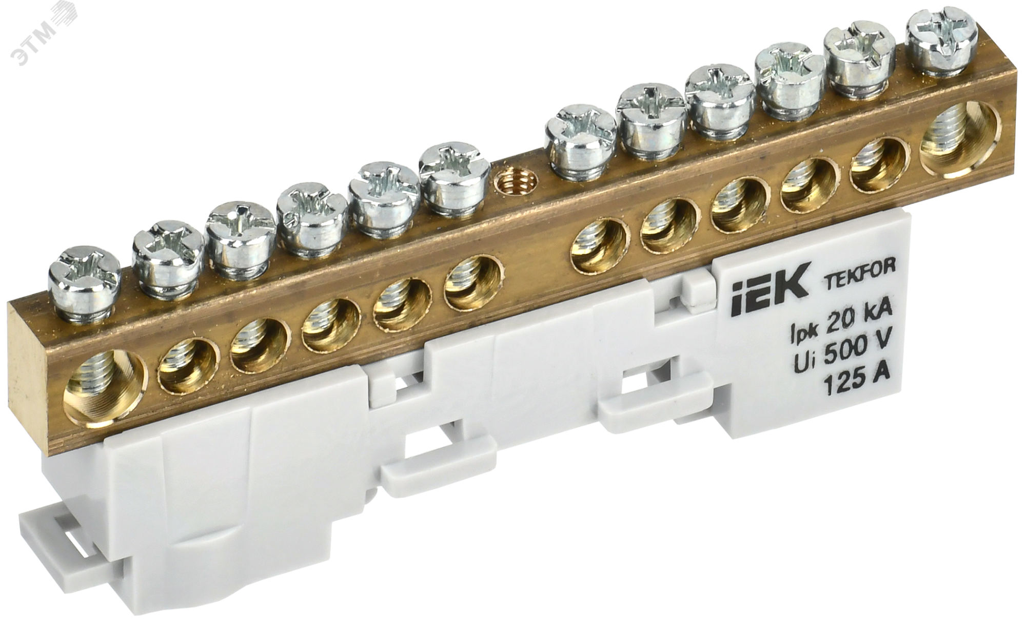 TEKFOR Шина N ноль неизолированная на универсальном держателе 8х12-12-С IEK TF-NN20-12-DL-K07