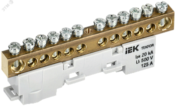 TEKFOR Шина N ноль неизолированная на универсальном держателе 8х12-12-С IEK TF-NN20-12-DL-K07