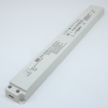 SLD-150-56 - AC-DC, 151.2Вт, вход 120…305В AC, 47…63Гц/170…431В DC, ККМ, выход в режиме пост. мощности 24…56В/2.68…4.17А, изоляция 3750В AC, в кожухе 330х35х22, -40…+80°С (корпус)