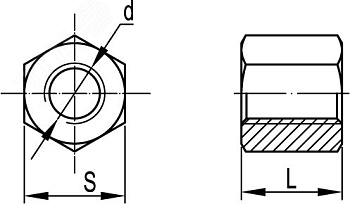 Гайка соединительная М10х30 для шпилек (уп.50шт) CM211030