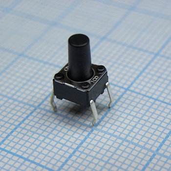 B3F1070 - Кнопка тактильная 6х6 h=9.5мм (3.4мм+толкатель 6.1мм) 0.98N 0,05A 24В