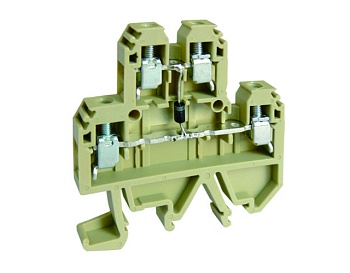 Этажная клемма USK-4/2-2D - Этажная клемма, с диодом, тип фиксации провода: винтовой, номинальное сечение: 4 мм кв., 32A, 500V, ширина: 6 мм, цвет: бежевый, тип монтажа: DIN 35