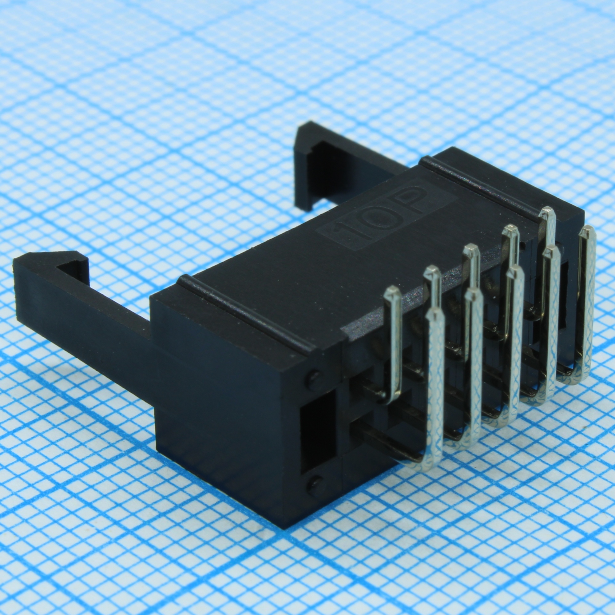 DS1013-01-10RSIB-B - IDC разъем, вилка на плату угловая двухрядная 10pin(2x5)., шаг 2.54мм с фиксатором