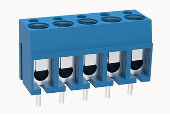 DG300-5.0-05P-12-00A(H) - Винтовой клеммный блок с защитой провода, 5 контактов. Серия DG300-5.0