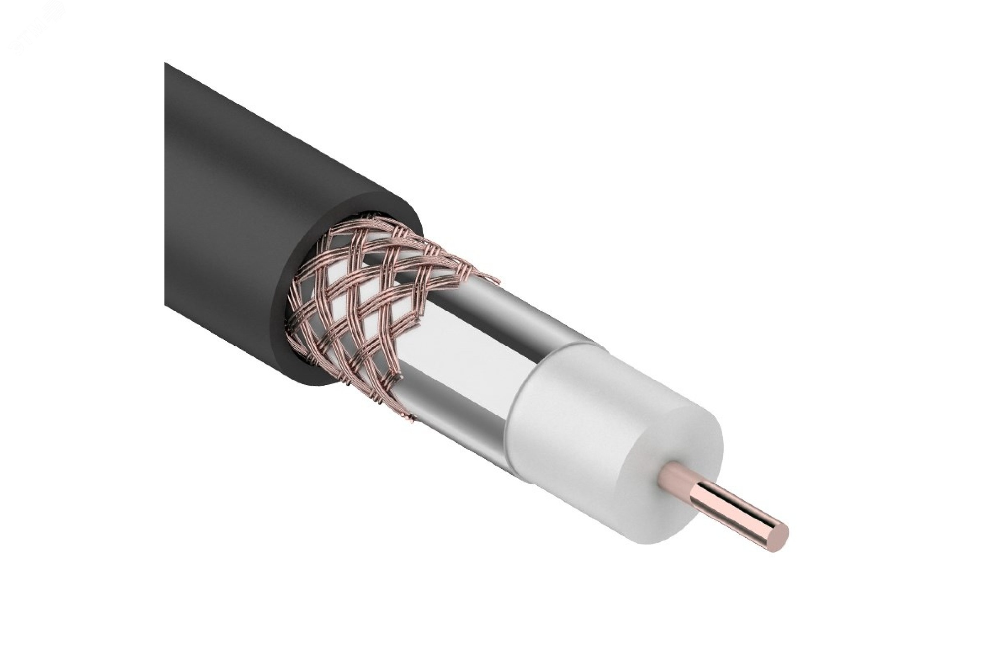 Кабель коаксиальный RG-6U, 75Ом, CCS/Al/Al, 64%, 100м, OUTDOOR, черный - в бухте 100м для прокладки вне помещений