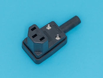 AC-102R - Разъем 220В гнездо на кабель, прямой угол, 10A