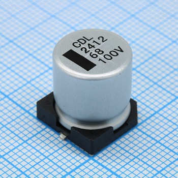 CDL100M680XDBPKKKV00R - Конденсатор алюминиевый электролитический 68мкФ 100В ±20% (12.5 X 13.5мм) для поверхностного монтажа 0.32 Ом 500мА 5000час 105°С лента на катушке