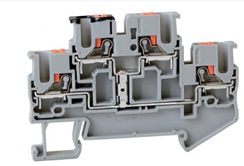 Этажная клемма UJ6-2.5/2X2-PV - Этажная клемма, межэтажное соединение, тип фиксации провода: push-in, номинальное сечение: 2,5 мм кв., 24A, 800V, ширина: 3,5 мм, цвет: серый, тип монтажа: DIN 35