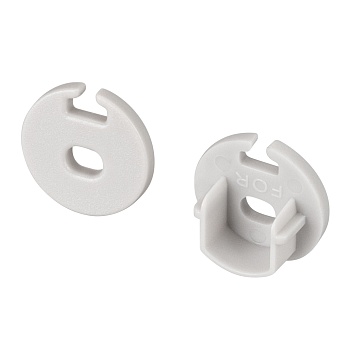 Заглушка ARH-ROUND-D16 с отверстием 039223 - PVC серая заглушка, с отверстием, для профиля ROUND-D16. В комплекте 2 заглушки. Цена за комплект.