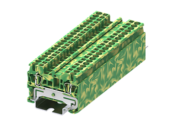 Заземляющая клемма TC2.5-2-PE - Заземляющая клемма, тип фиксации провода: пружинный, номинальное сечение: 2,5 мм кв., ширина: 5,2 мм, цвет: желто-зеленый, тип монтажа: DIN 35