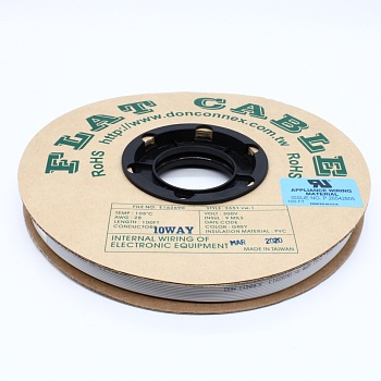 RC-10 - Плоский кабель шлейф 10pin, шаг 1.27мм, метражом