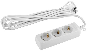 Удлинитель 3х5м с заземл. 16А IP20 U-3e-5m ПВС 3х1 Б0028371