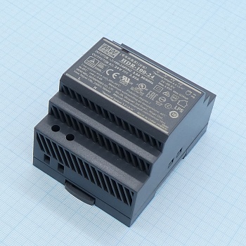 HDR-100-24 - AC-DC, 92Вт, вход 85...264 В AC 47...63Гц/120...370В DC, выход 24В/3.83А, рег. выхода 24…25.5В, изоляция 3000В AC, в кожухе на DIN-рейку, 70х90х54.5мм, -30...+70°С