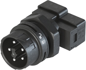 Разъем RST16I5 S D03 MSW - Вилочный разъем в панель М20, MOLA, IP68(69k), 5 полюсов, цвет: черный, номинальные характеристики: 250V+PE 16A, серия gesis RST MINI
