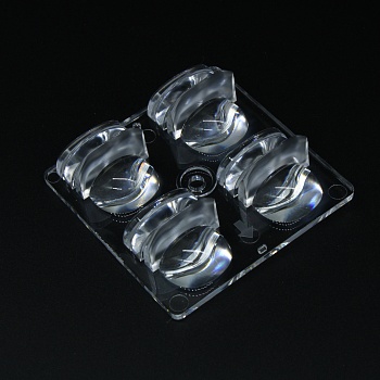 ALSP50D4LEDS5050T3VS-C - Групповая квадратная линза 2x2 на 4 светодиода 5050/3030, Sport Lighting  эфф=90%, 50x50mm  H:14,35mm, PC