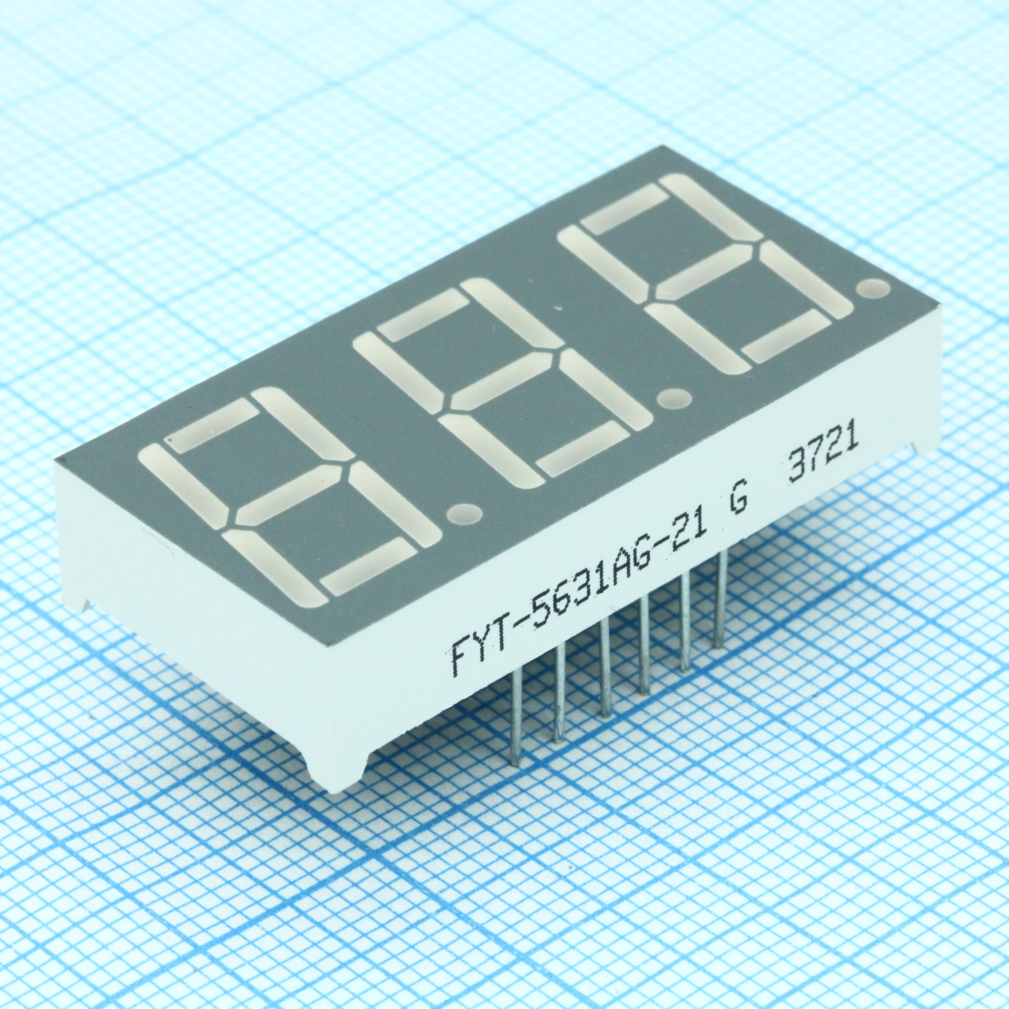 FYT-5631AG-21 - 3-х разрядный индикатор 14,2мм/зеленый/570нм/14-18мкд/ОК